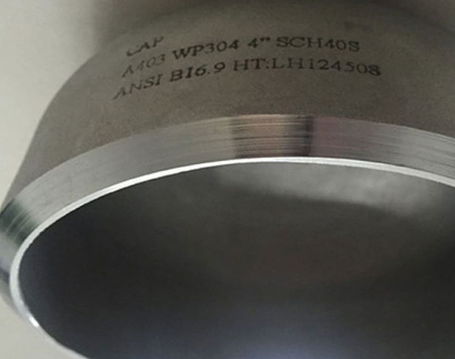 End cap — ASME B16.9 marking detail