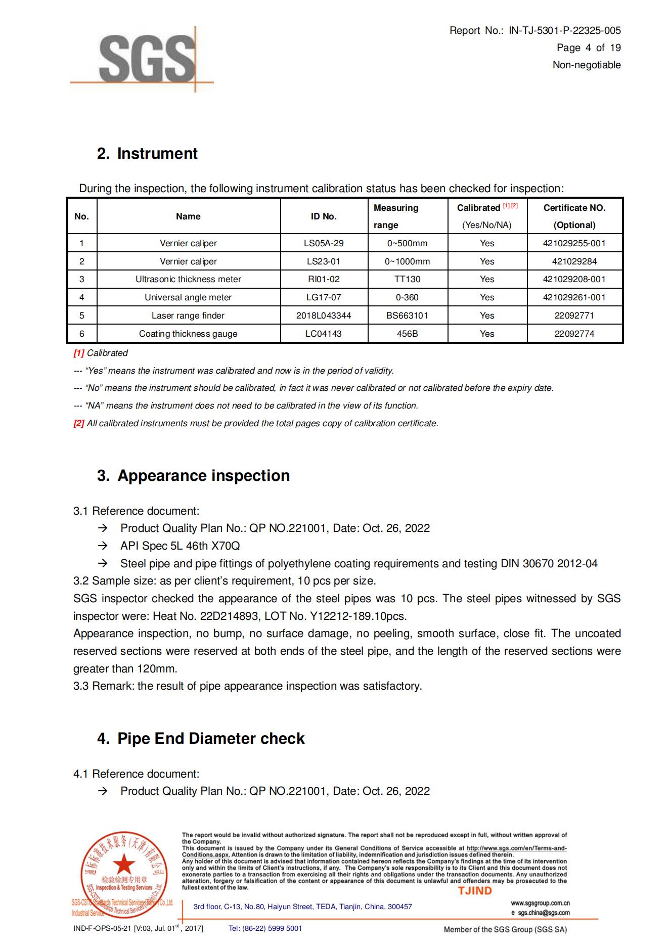 Third-party inspection report page 2