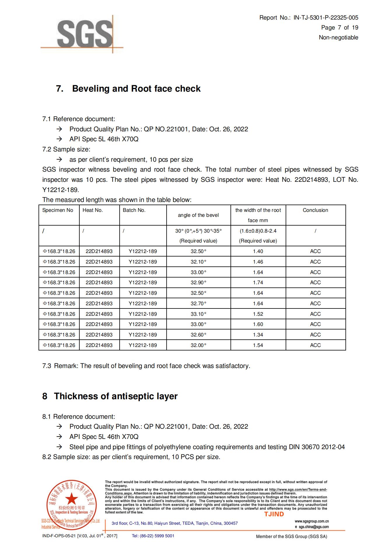 Third-party inspection report page 5